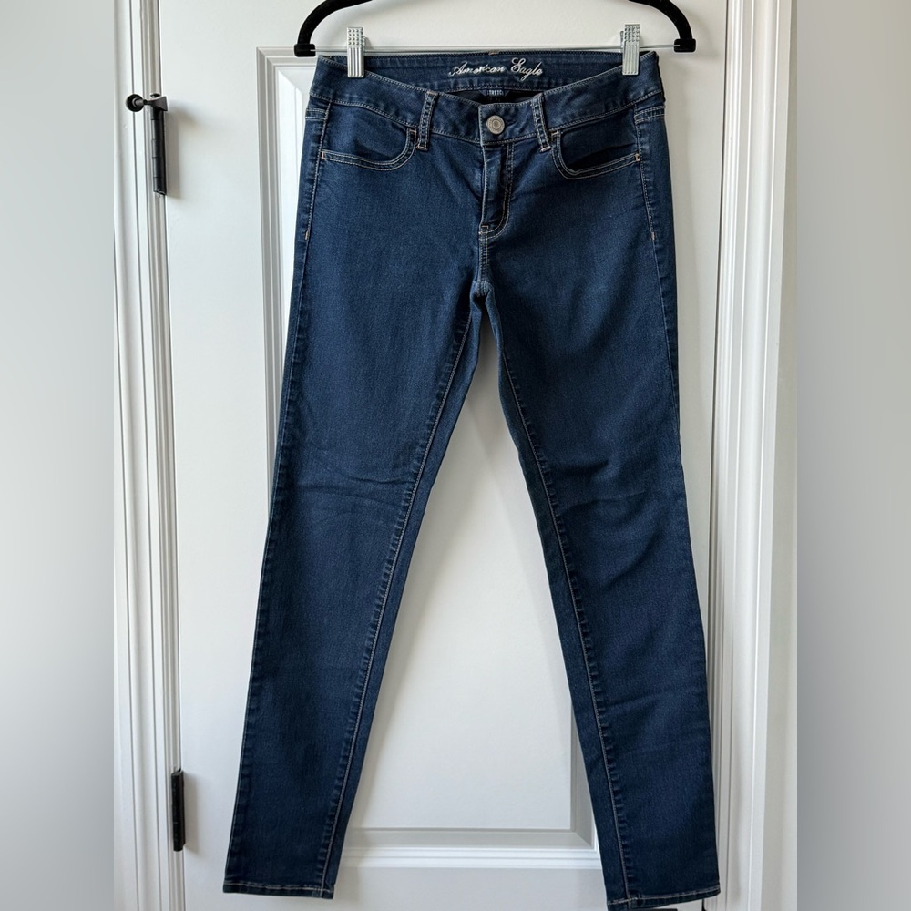 American Eagle Outfitters Dark Blue Skinny Stretch Jeggings